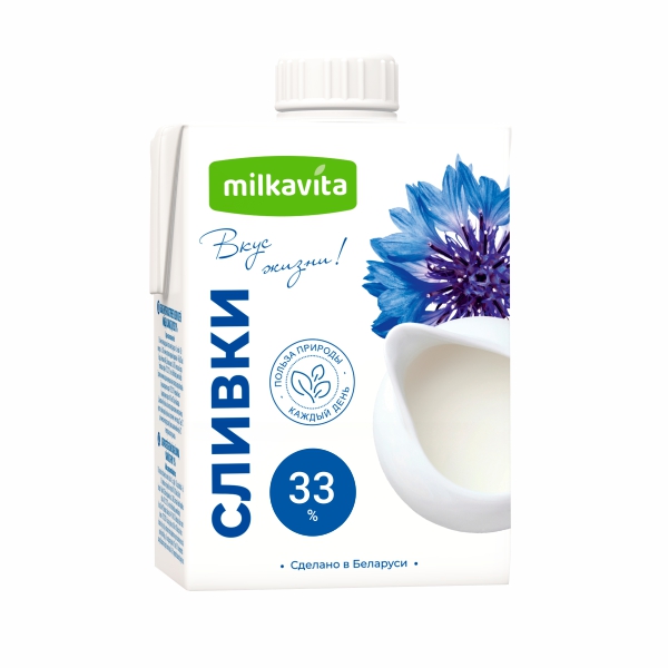 картинка Сливки 33% 500г Милкавита от магазина Белбаза