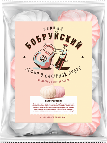 картинка Зефир Первый Бобруйский бело-розовый 250гр от магазина Белбаза